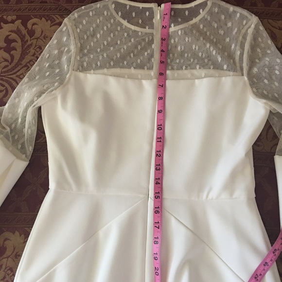 Eliza J midi Dress cream with lace lace size 8 - Picture 9 of 16